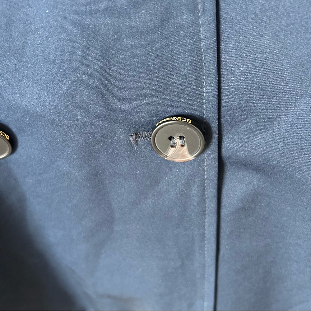 BCBGeneration Midnight Navy Blue Double Breasted Lightweight Spring Trench Coat - Picture 6 of 16